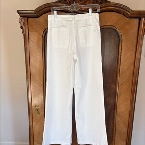 AG Adriano Goldschmied White Wide-Leg Jeans. Stella Cinched Palazzo